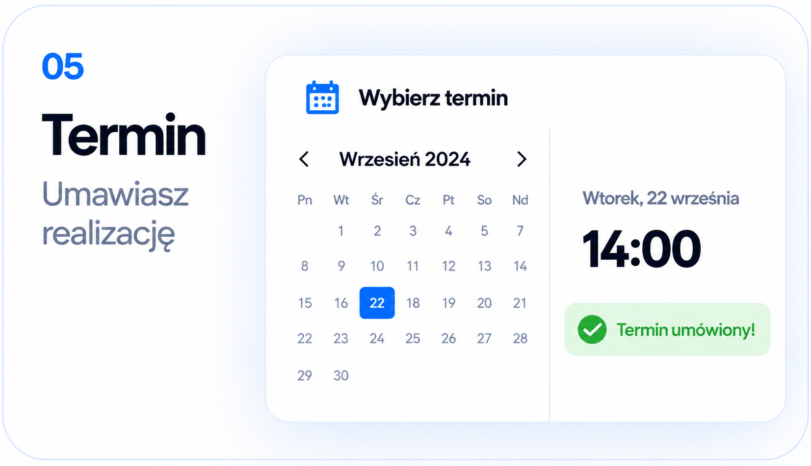 05 Termin — umówienie realizacji